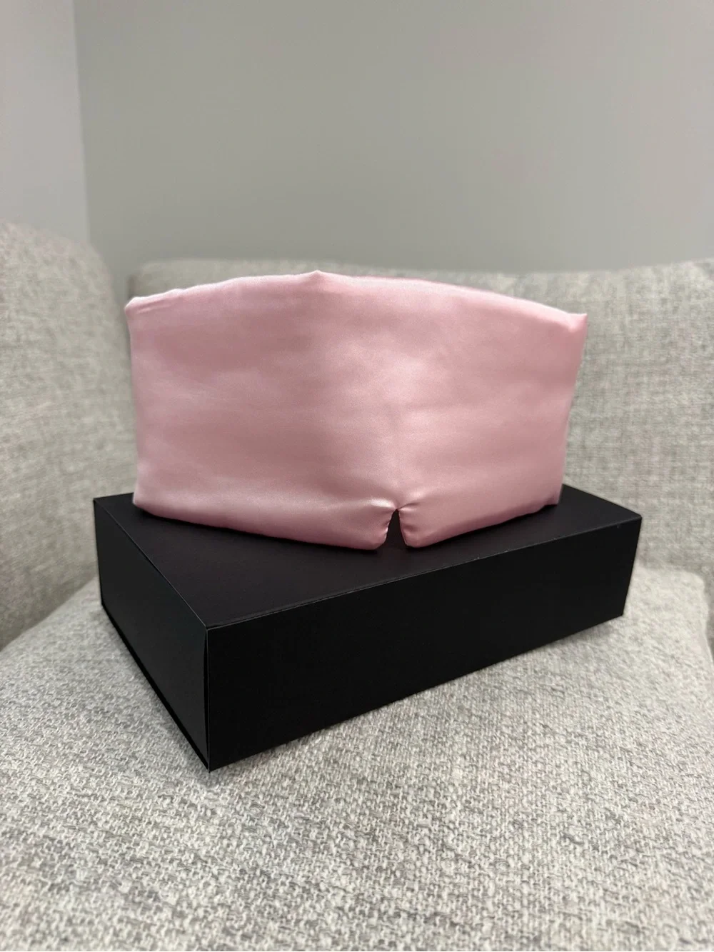 Blush Pink Satin Eye Mask For Travel and Rest
